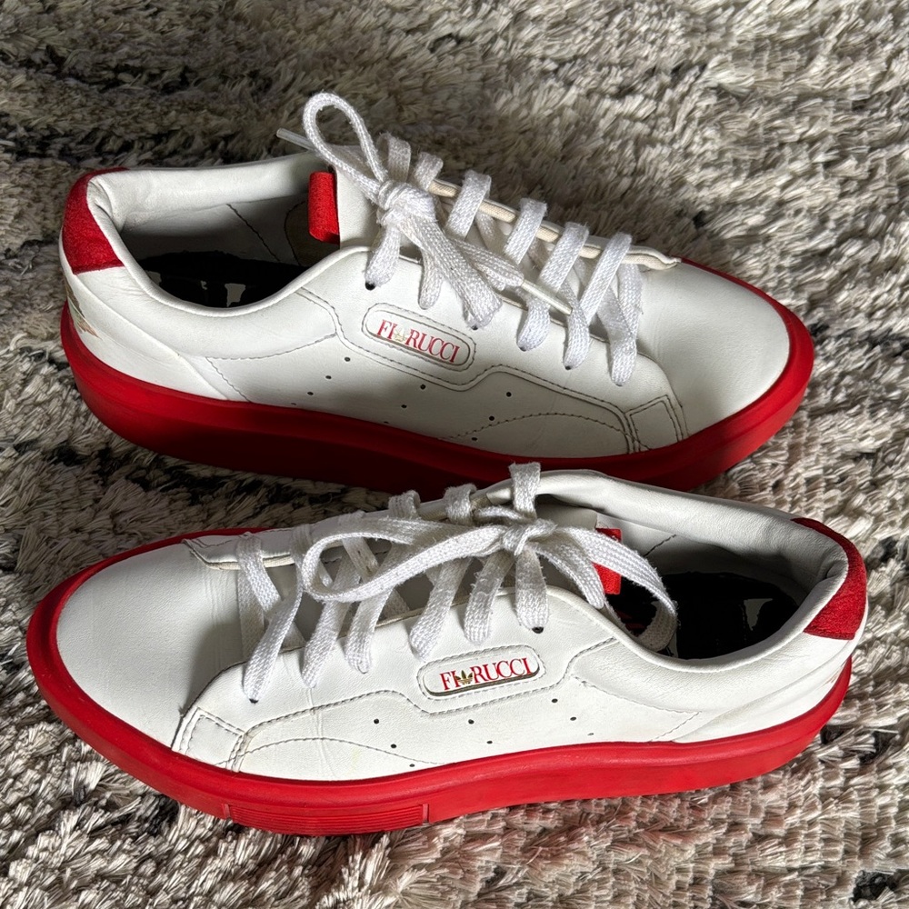 Adidas x Fiorucci Red White Sleek Super Sneaker Limited Edition Size 6.5